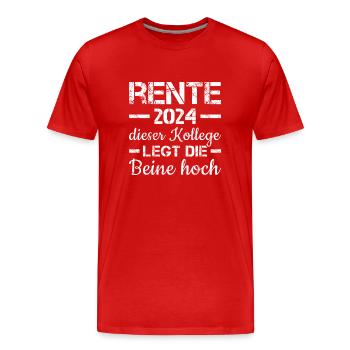 Dieser Kollege Legt Die Beine Hoch Rente 2024 - Männer Premium Bio T-Shirt - Rot - Vorne - Damien (186cm)