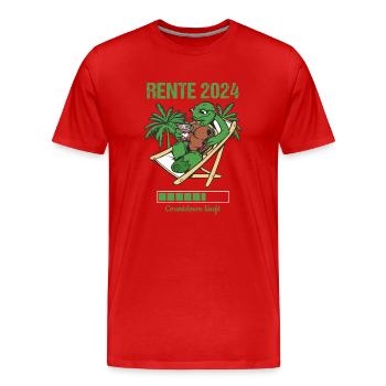 Rente 2024 Countdown Läuft Rente 2024 - Männer Premium Bio T-Shirt - Rot - Vorne - Damien (186cm)