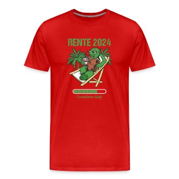Rente 2024 Countdown Läuft Rente 2024 - Männer Premium Bio T-Shirt - Rot - Vorne - Damien (186cm)