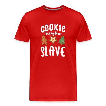 Cookie Baking Team Slave Cookie - Männer Premium Bio T-Shirt - Rot - Vorne - Damien (186cm)