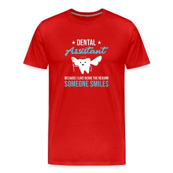 The Reason Someone Smiles Dental Assistant - Männer Premium Bio T-Shirt - Rot - Vorne - Damien (186cm)