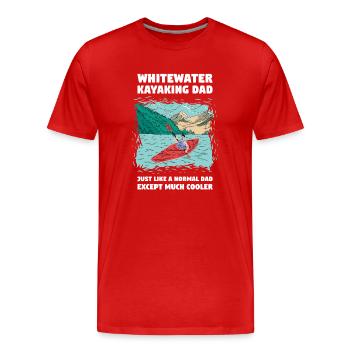 Whitewater Kayaking Dad Like A Normal Dad - Men's Premium Organic T-Shirt - red - Front - Damien (186cm)