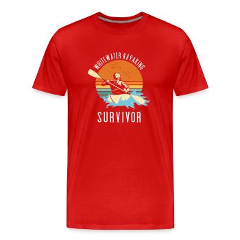 Whitewater Kayaking Survivor - Men's Premium Organic T-Shirt - red - Front - Damien (186cm)