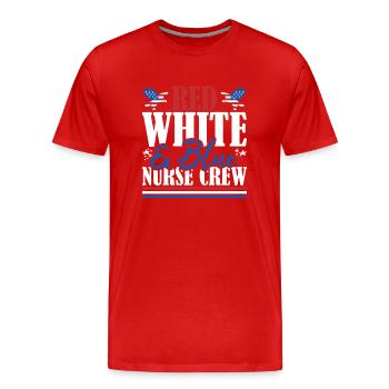 Veteran US Flag Red White & Blue Nurse Crew - Men's Premium Organic T-Shirt - red - Front - Damien (186cm)