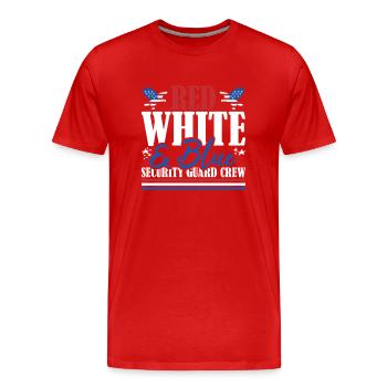 Veteran US Flag Red White & Blue Security Guard - Men's Premium Organic T-Shirt - red - Front - Damien (186cm)