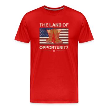 America The Land Of Opportunity Army Veteran - Men's Premium Organic T-Shirt - red - Front - Damien (186cm)