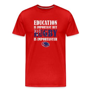 Mais le rugby est plus important Australie Rugby - T-shirt bio Premium Homme - rouge - Devant - Damien (186cm)