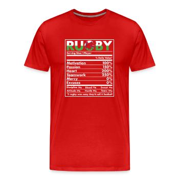 Nutrition Wales Rugby - Men's Premium Organic T-Shirt - red - Front - Damien (186cm)