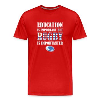 Mais le rugby est plus important Uruguay Rugby - T-shirt bio Premium Homme - rouge - Devant - Damien (186cm)