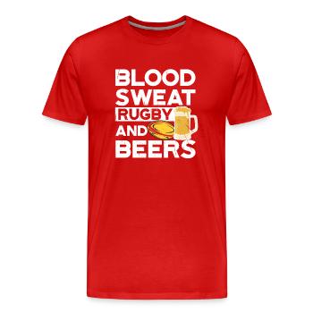 Blood Sweat Rugby et bières Allemagne Rugby - T-shirt bio Premium Homme - rouge - Devant - Damien (186cm)