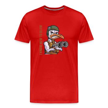 Geese Hunter I Know How To Blow Goose Hunting - Männer Premium Bio T-Shirt - Rot - Vorne - Damien (186cm)