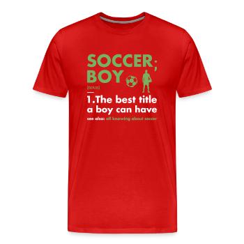 Sport Boy Definition Soccer - Männer Premium Bio T-Shirt - Rot - Vorne - Damien (186cm)