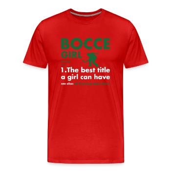 Sport Girl Définition Bocce - T-shirt bio Premium Homme - rouge - Devant - Damien (186cm)