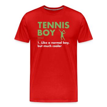 Sport Boy Definition Tennis - Männer Premium Bio T-Shirt - Rot - Vorne - Damien (186cm)