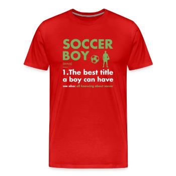 Sport Boy Definition Soccer - Männer Premium Bio T-Shirt - Rot - Vorne - Damien (186cm)
