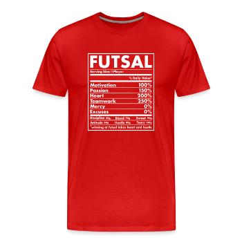 Sport Nutrition Futsal - T-shirt bio Premium Homme - rouge - Devant - Damien (186cm)