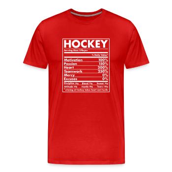 Sport Nutrition Hockey - Men's Premium Organic T-Shirt - red - Front - Damien (186cm)