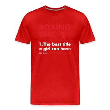 Sport Girl Definition Boxing - Men's Premium Organic T-Shirt - red - Front - Damien (186cm)