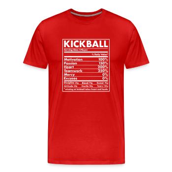 Kickball en nutrition sportive - T-shirt bio Premium Homme - rouge - Devant - Damien (186cm)