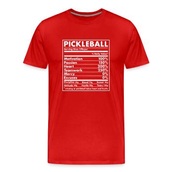 Sport Nutrition Pickleball - Men's Premium Organic T-Shirt - red - Front - Damien (186cm)
