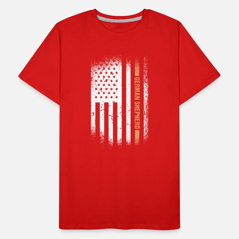 German Shepherd Us Flag Men's Premium Organic T-Shirt
