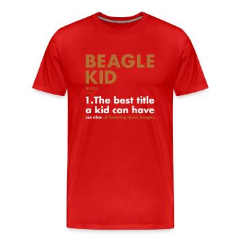 Beagle Kid Definition - Männer Premium Bio T-Shirt - Rot - Vorne - Damien (186cm)