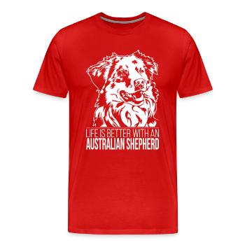 Les chiens de berger australiens disent les saules australiens - T-shirt bio Premium Homme - rouge - Devant - Damien (186cm)