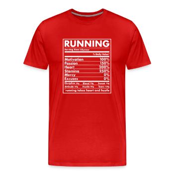 Sport Nutrition Running - Men's Premium Organic T-Shirt - red - Front - Damien (186cm)