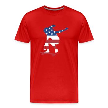 Sport Us Flag Skateboarding - Männer Premium Bio T-Shirt - Rot - Vorne - Damien (186cm)
