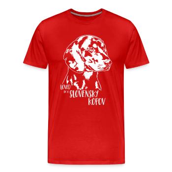 Loved by a Slovensky Kopov Hunde Hund Wilsigns - Männer Premium Bio T-Shirt - Rot - Vorne - Damien (186cm)