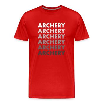 Sport Archery - Men's Premium Organic T-Shirt - red - Front - Damien (186cm)