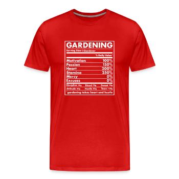 Gardener Nutrition Gardening - Männer Premium Bio T-Shirt - Rot - Vorne - Damien (186cm)