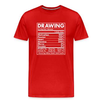 Drawer Nutrition Drawing - Männer Premium Bio T-Shirt - Rot - Vorne - Damien (186cm)