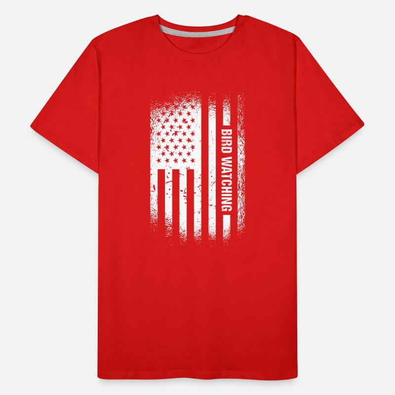 Bird Watcher Us Flag Bird Watching Männer Premium Bio T-Shirt