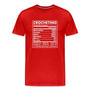 Crocheter Nutrition Crocheting - Männer Premium Bio T-Shirt - Rot - Vorne - Damien (186cm)