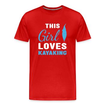 Kayaker This Girl Loves Kayaking - Men's Premium Organic T-Shirt - red - Front - Damien (186cm)