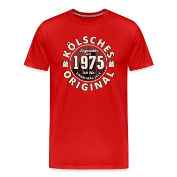 50. Geburtstag 2025 Kölsches Original geboren 1975 - Männer Premium Bio T-Shirt - Rot - Vorne - Damien (186cm)
