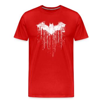 Batman Logo White Milk Glass - Men's Premium Organic T-Shirt - red - Front - Damien (186cm)