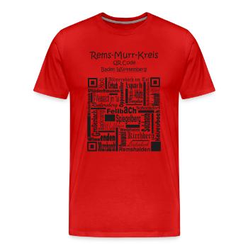 Rems Murr Kreis - Männer Premium Bio T-Shirt - Rot - Vorne - Damien (186cm)