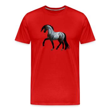 Ramirez - Cheval, course - T-shirt bio Premium Homme - rouge - Devant - Damien (186cm)