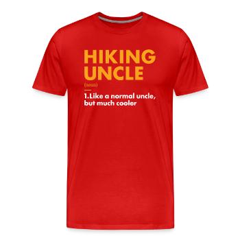 Hiker Uncle Definition Hiking - Men's Premium Organic T-Shirt - red - Front - Damien (186cm)