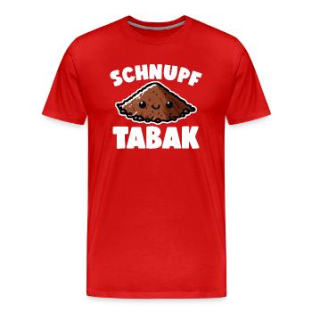 Schnupftabak Priis Schnupftabak Dose - Männer Premium Bio T-Shirt - Rot - Vorne - Damien (186cm)