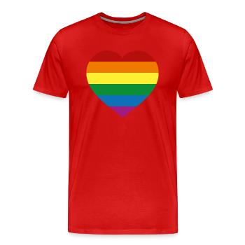 Rainbow Flag :) - Men's Premium Organic T-Shirt - red - Front - Damien (186cm)