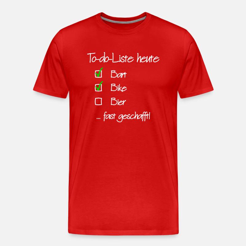 ToDo Bart Bike Bier - Männer Premium Bio T-Shirt - Rot