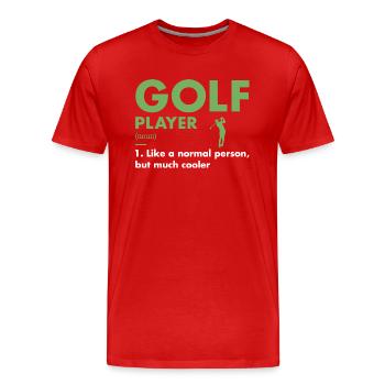 Définition du joueur de sport Golf - T-shirt bio Premium Homme - rouge - Devant - Damien (186cm)