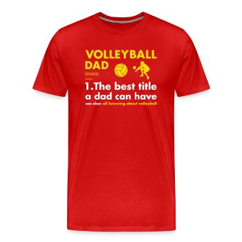 Sport Dad Definition Volleyball - Männer Premium Bio T-Shirt - Rot - Vorne - Damien (186cm)