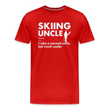 Sport Uncle Skiing - Männer Premium Bio T-Shirt - Rot - Vorne - Damien (186cm)