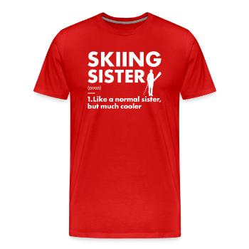 Sport Sister Skiing - Männer Premium Bio T-Shirt - Rot - Vorne - Damien (186cm)