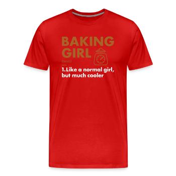Baker Girl Definition Baking - Men's Premium Organic T-Shirt - red - Front - Damien (186cm)