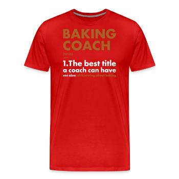 Baker Coach Definition Baking - Men's Premium Organic T-Shirt - red - Front - Damien (186cm)